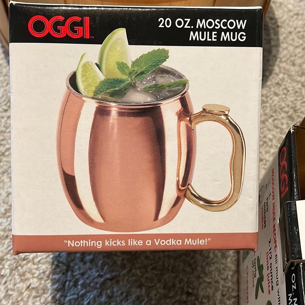 Set of two Moscow Mule copper cups